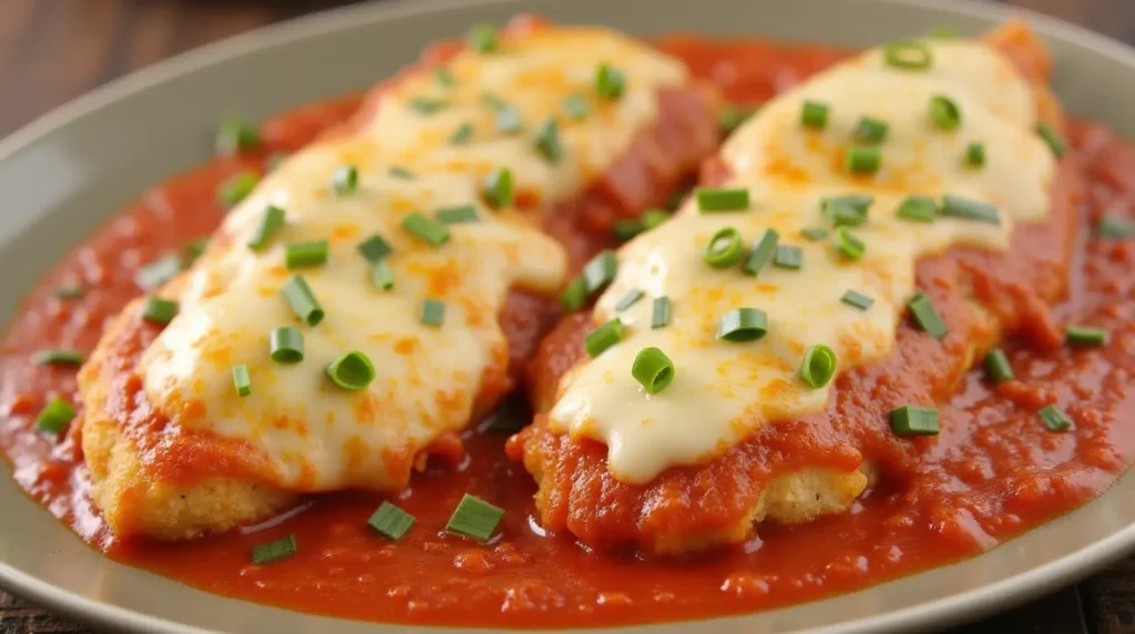 Spicy Chicken Breasts Chicken Parmesan with Marinara Sauce and Mozzarella