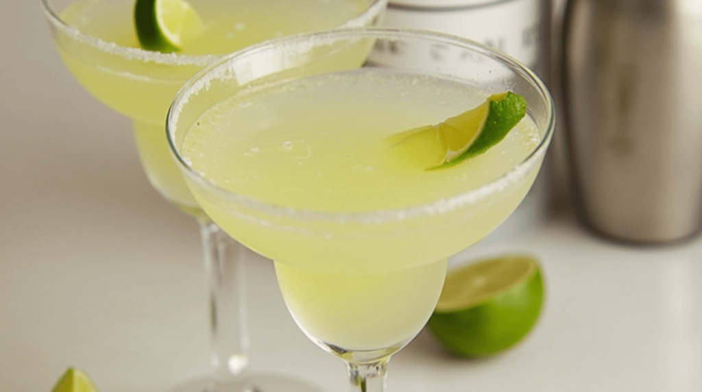 Classic daiquiri cocktail served in a chilled coupe glass with lime garnish, capturing the essence of timeless simplicity
